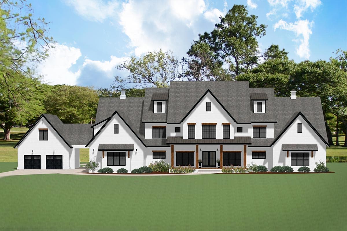 Plan 46482LA: Exclusive Modern Farmhouse Plan with Large Vaulted Porch and Porte-Cochere - Image #10 - Country, Modern Farmhouse, New American, Traditional
