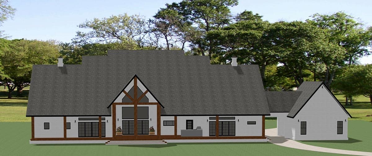 Plan 46482LA: Exclusive Modern Farmhouse Plan with Large Vaulted Porch and Porte-Cochere - Image #11 - Country, Modern Farmhouse, New American, Traditional