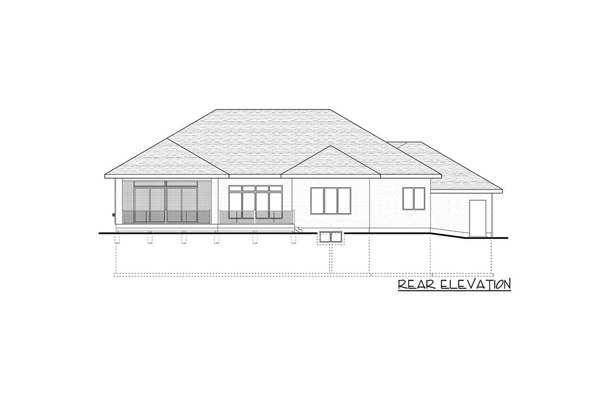 Plan 81815AB: Contemporary Ranch Under 5,000 Square Feet with Finished Basement - Image #4 - Contemporary, Mid Century Modern, Modern, Northwest, Prairie, Ranch