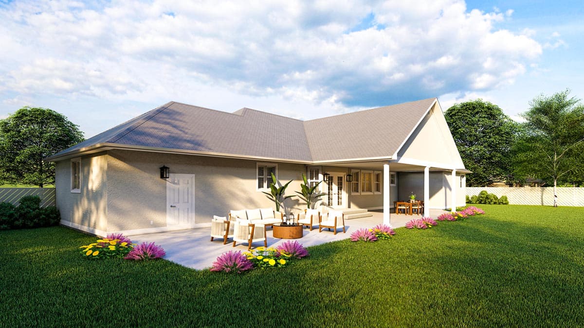 Plan 61423UT: 2500 Square Foot One-Story Country Home Plan with Optionally Finished Lower Level - Image #4 - Country, Craftsman, New American, Ranch, Traditional