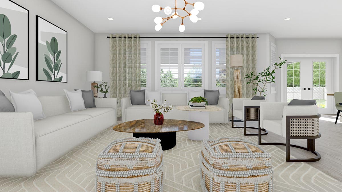 Plan 61423UT: 2500 Square Foot One-Story Country Home Plan with Optionally Finished Lower Level - Image #6 - Country, Craftsman, New American, Ranch, Traditional