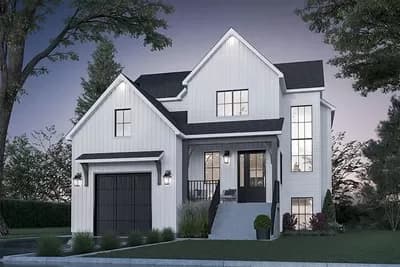 3-Bed Modern Farmhouse Under 2200 Square Feet with Home Office with Garage Access