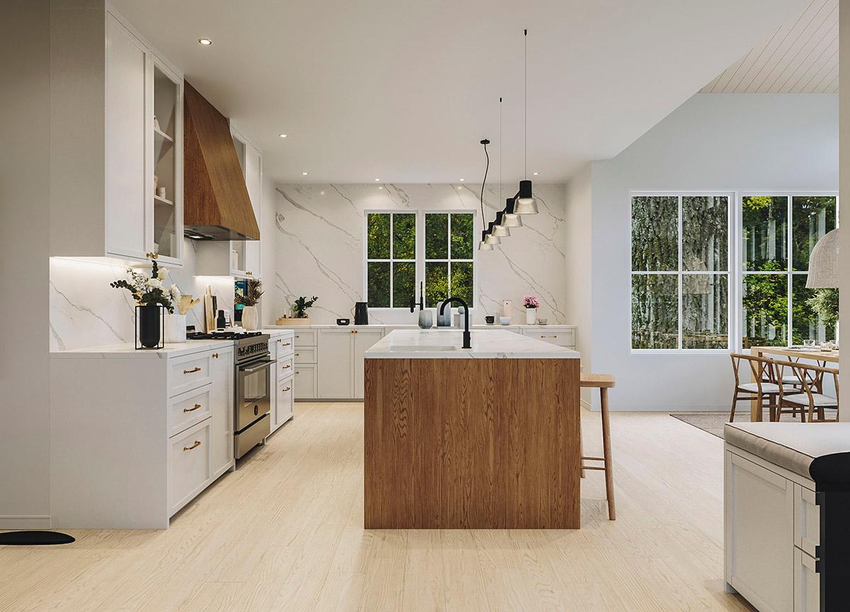 Plan 22651DR: 2-Story Home Plan Under 2200 Square Feet with Optional Bonus Room above Garage - Image #6 - Craftsman, New American, Transitional