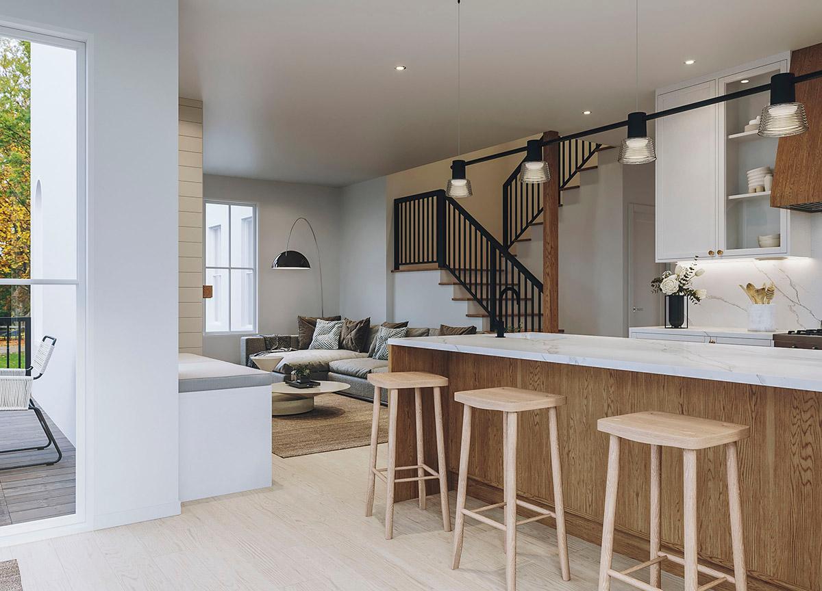 Plan 22651DR: 2-Story Home Plan Under 2200 Square Feet with Optional Bonus Room above Garage - Image #7 - Craftsman, New American, Transitional