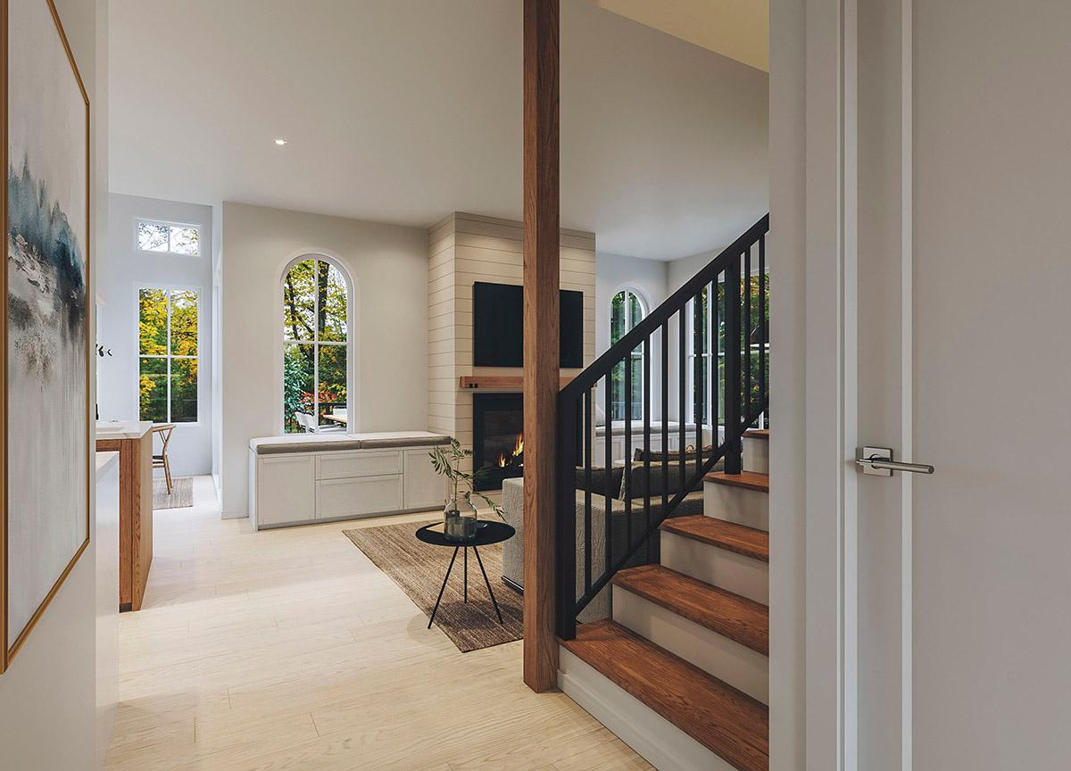 Plan 22651DR: 2-Story Home Plan Under 2200 Square Feet with Optional Bonus Room above Garage - Image #9 - Craftsman, New American, Transitional