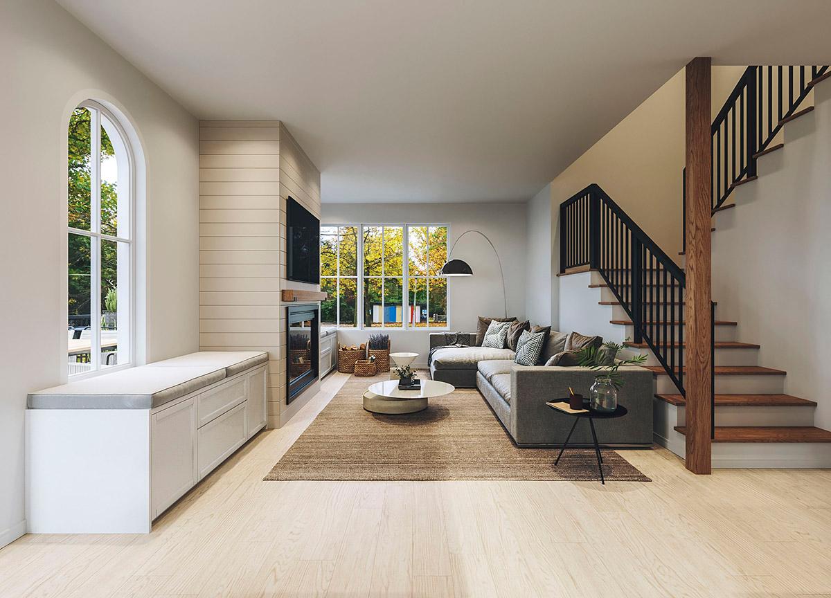 Plan 22651DR: 2-Story Home Plan Under 2200 Square Feet with Optional Bonus Room above Garage - Image #12 - Craftsman, New American, Transitional