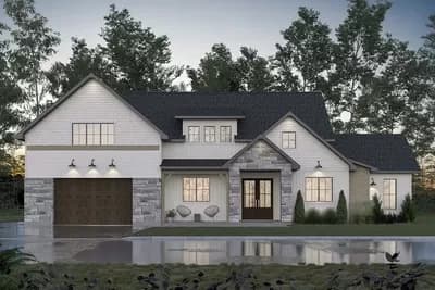 2-Story Home Plan Under 2200 Square Feet with Optional Bonus Room above Garage