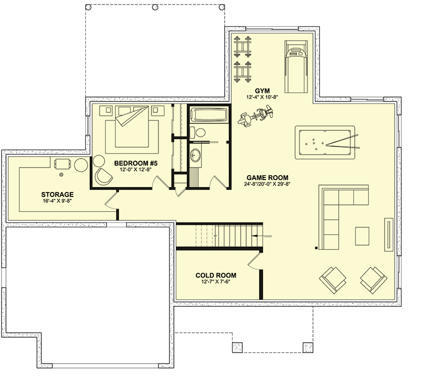 Plan 22652DR: 5-Bed Transitional House Plan with Stone Exterior and a Finished Lower Level - Floor Plan - 3rd Floor - Country, Craftsman, New American, Northwest