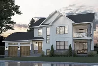 Contemporary New American House Plan with Loaded Finished Lower Level
