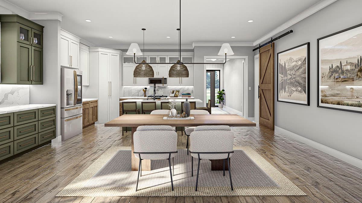 Plan 623193DJ: 2-Bed 2000 Square Foot Modern House Plan with Drive-Through Garage - Image #12 - Contemporary, Mid Century Modern, Modern