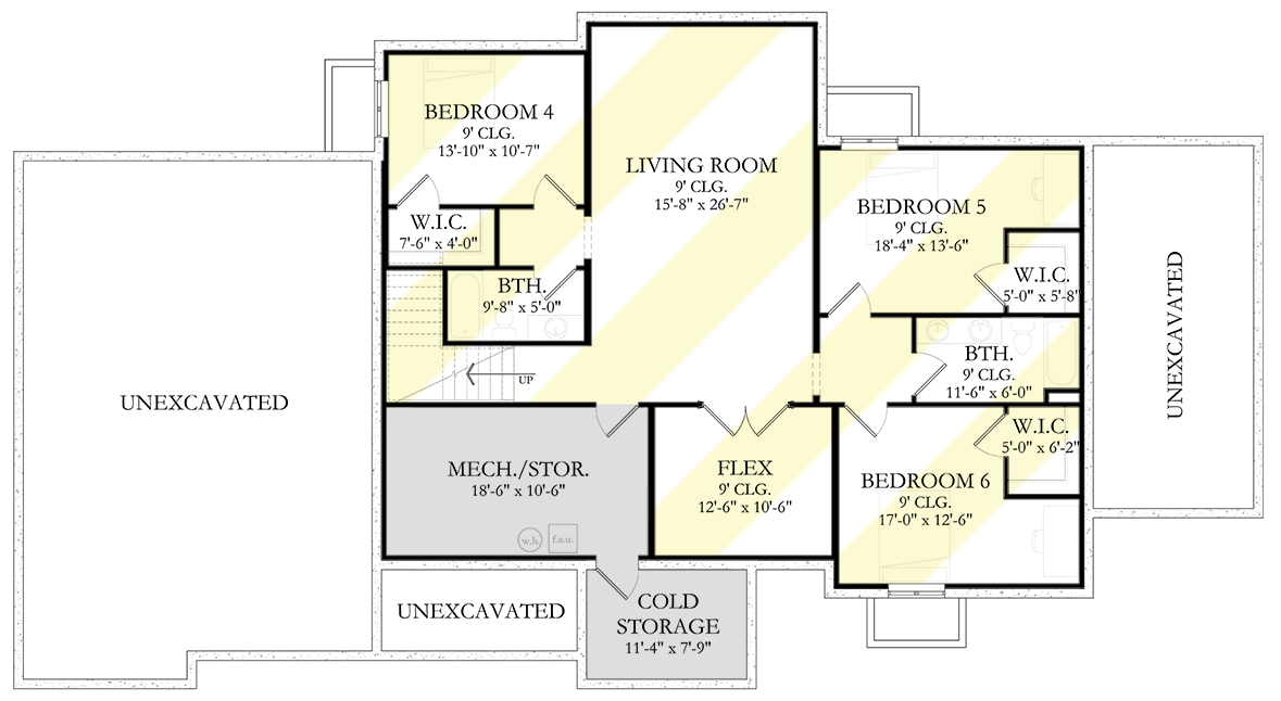 Plan 490103NAH: 3-Bed Mediterranean-Style House Plan Under 4000 Square Feet with Private Bedroom Balcony - Floor Plan - Optional Lower Level - Coastal, European, Mediterranean, Southern, Transitional