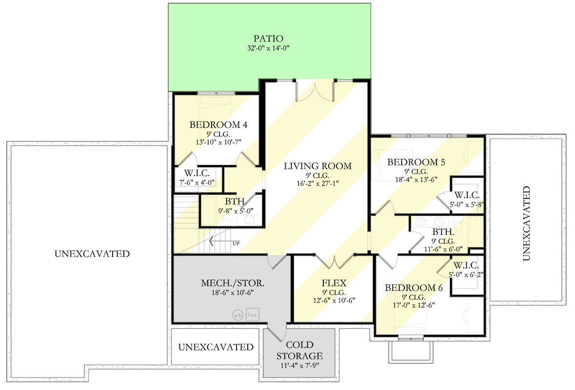 Plan 490103NAH: 3-Bed Mediterranean-Style House Plan Under 4000 Square Feet with Private Bedroom Balcony - Floor Plan - Optional Walkout Level - Coastal, European, Mediterranean, Southern, Transitional