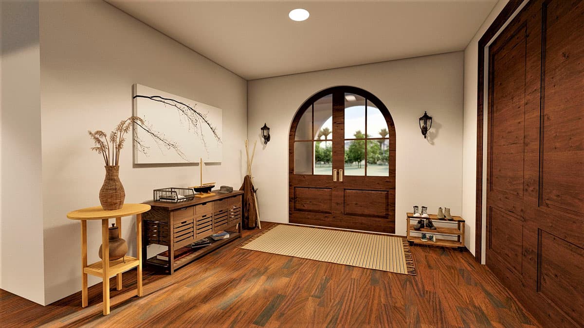 Plan 490103NAH: 3-Bed Mediterranean-Style House Plan Under 4000 Square Feet with Private Bedroom Balcony - Image #6 - Coastal, European, Mediterranean, Southern, Transitional