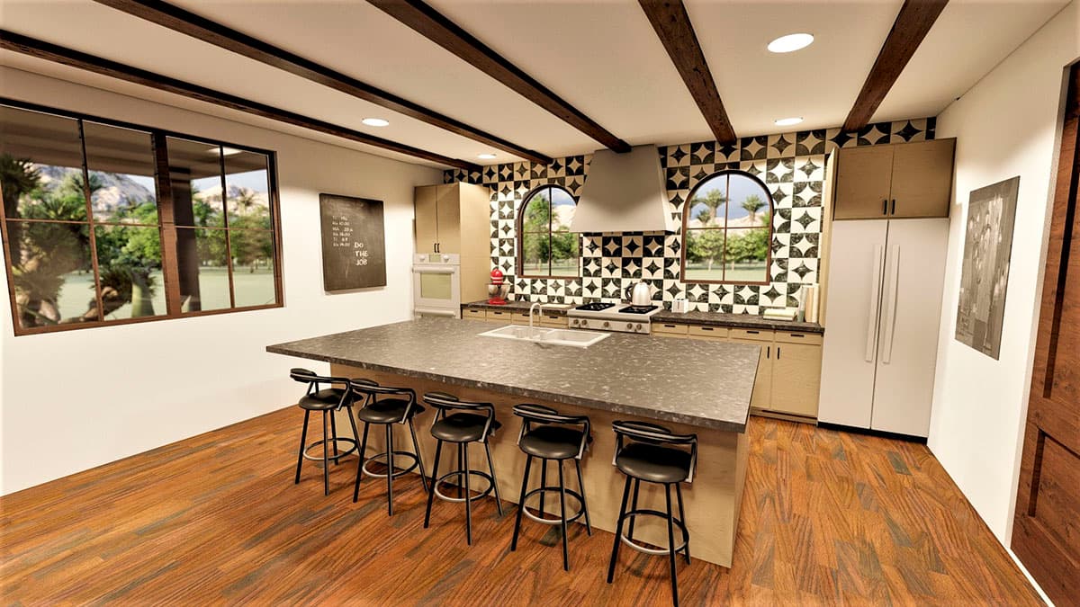 Plan 490103NAH: 3-Bed Mediterranean-Style House Plan Under 4000 Square Feet with Private Bedroom Balcony - Image #9 - Coastal, European, Mediterranean, Southern, Transitional