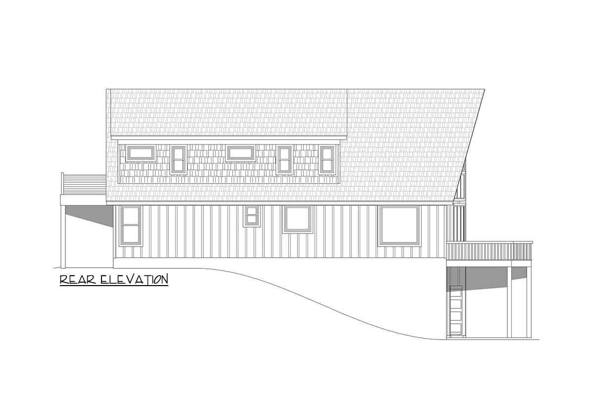 Plan 680086VR: Lake View Home Plan with Full Front Porch and Side Open Deck - Image #4 - Country, Mountain, Northwest, Rustic