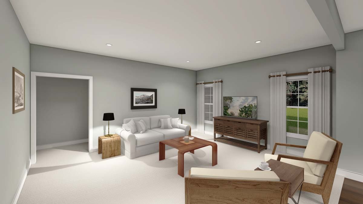 Plan 83635CRW: Gambrel Farmhouse Plan with Main-Level Owner's Suite and Three-to-Four Upstairs Bedrooms - Image #4 - Bungalow, Cottage, Country, Farmhouse