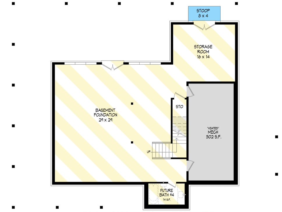 Plan 680089VR: 3-Bed Country Home Plan Under 2300 Square Feet with Wraparound Porch - Floor Plan - Lower Level - Country, Mountain, Traditional