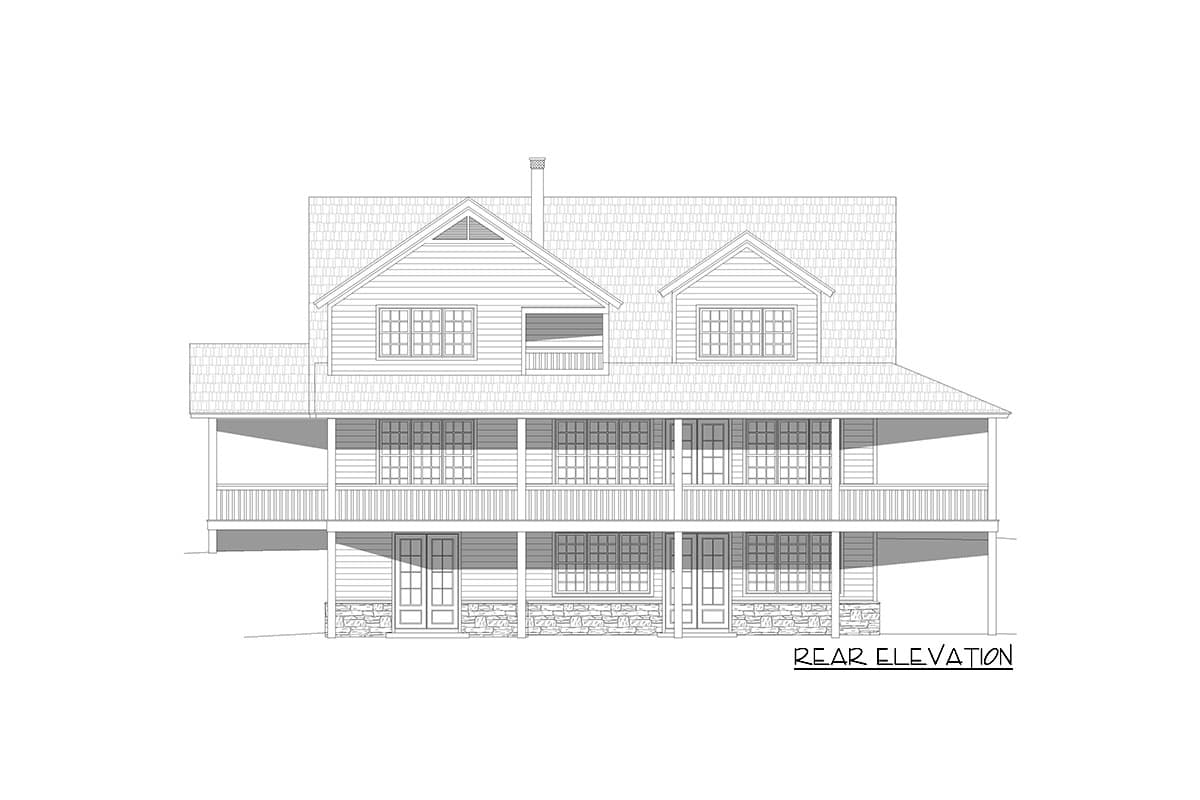 Plan 680089VR: 3-Bed Country Home Plan Under 2300 Square Feet with Wraparound Porch - Image #7 - Country, Mountain, Traditional