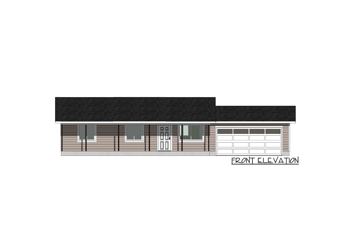 Plan 420083WNT: 2-Bed Ranch Plan Just Under 1,000 Square Feet of Living Space - Image #10 - Country, Ranch, Traditional