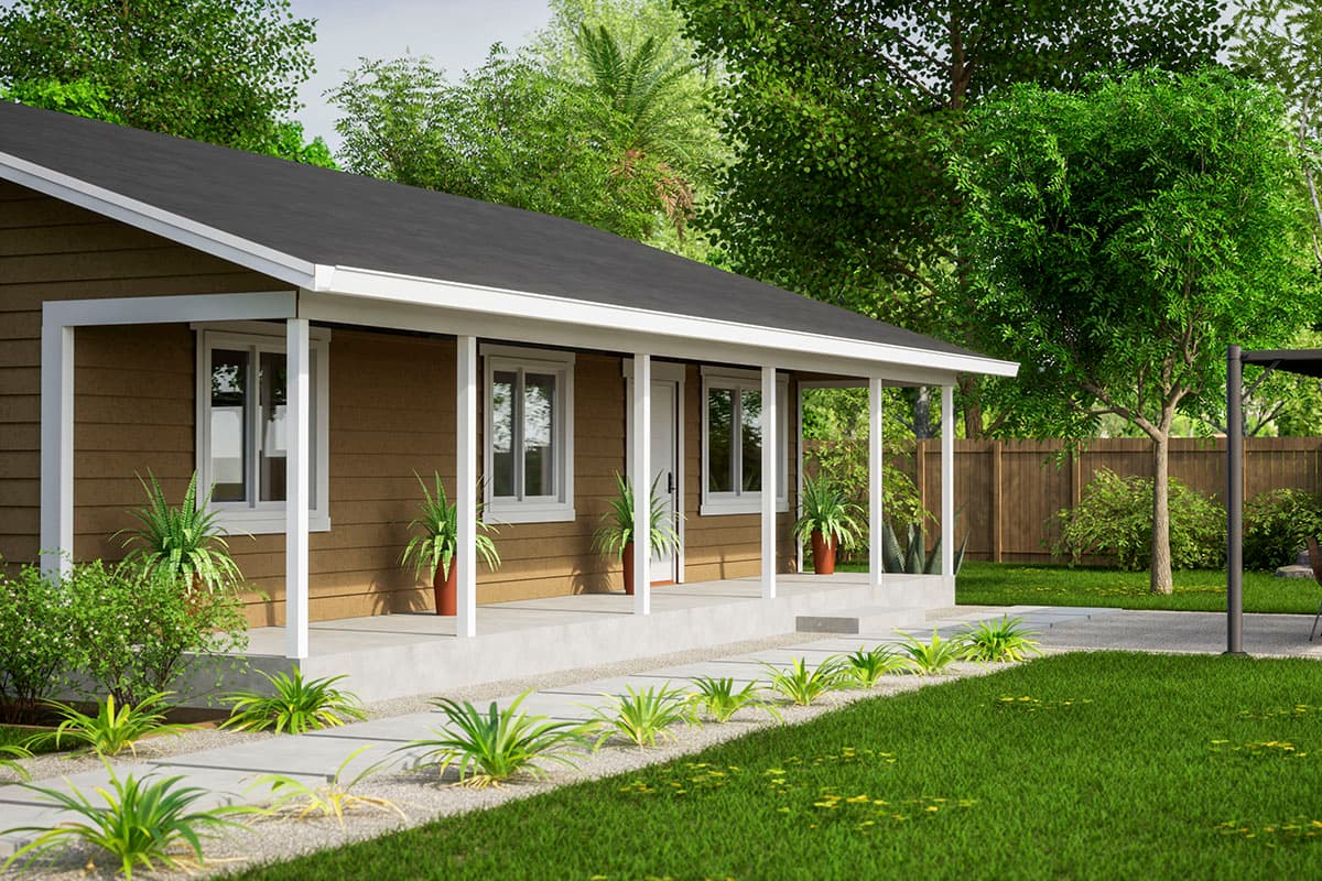 Plan 420083WNT: 2-Bed Ranch Plan Just Under 1,000 Square Feet of Living Space - Image #4 - Country, Ranch, Traditional