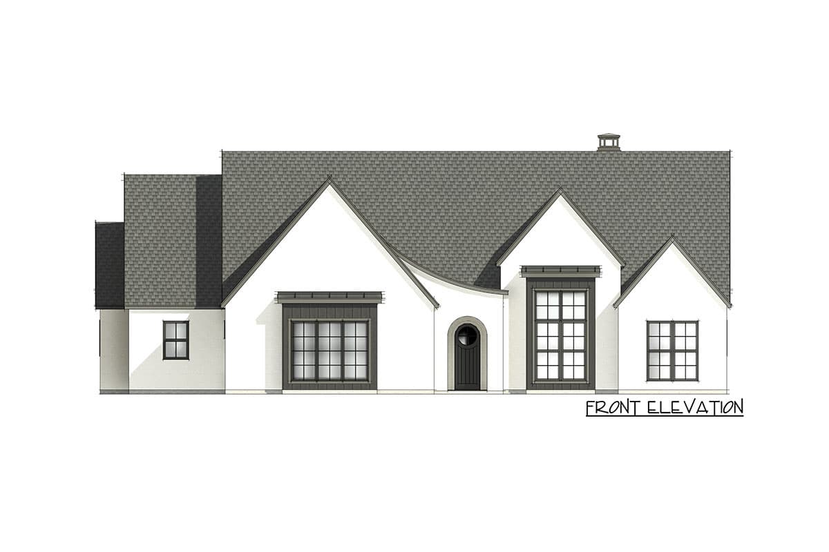 Plan 818040JSS: 3-Bed Transitional House Plan with Flex Room - 2867 Sq Ft - Image #4 - Southern, Southern Traditional, Transitional