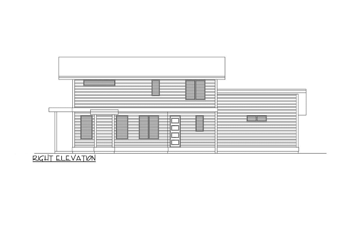 Plan 666132RAF: 1621 Square Foot Modern House Plan with Alley-Access Garage and All Bedrooms Upstairs - Image #7 - Contemporary, Modern, Northwest