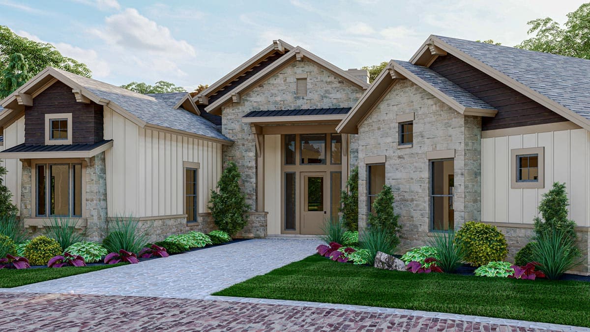 Plan 54014LK: Craftsman House Plan Under 3300 Square Feet with 2 Master Suites and Angled 3-Car Garage - Image #5 - Country, Craftsman, Mountain, New American, Ranch, Rustic