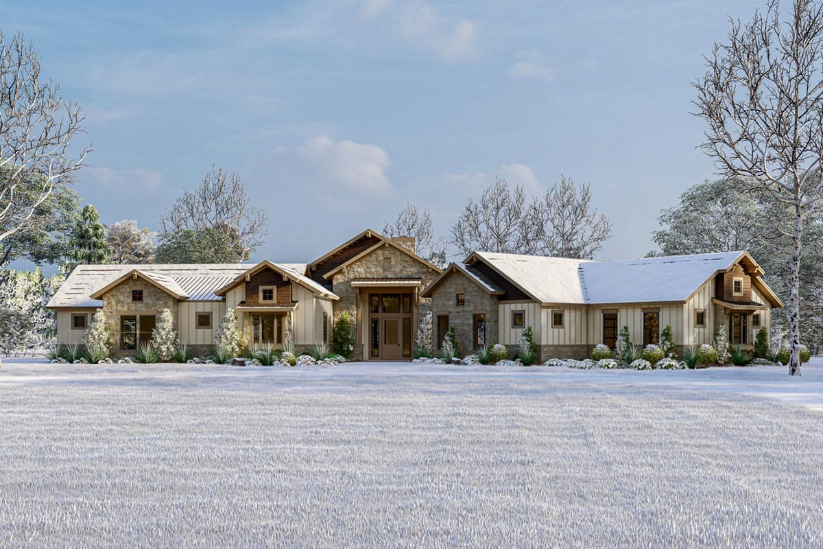 Plan 54014LK: Craftsman House Plan Under 3300 Square Feet with 2 Master Suites and Angled 3-Car Garage - Image #6 - Country, Craftsman, Mountain, New American, Ranch, Rustic