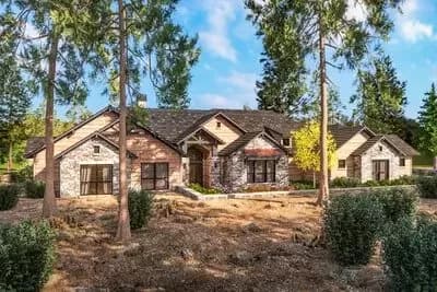 One-Story 4400 Square Foot Mountain Craftsman with Large Outdoor Living Porch