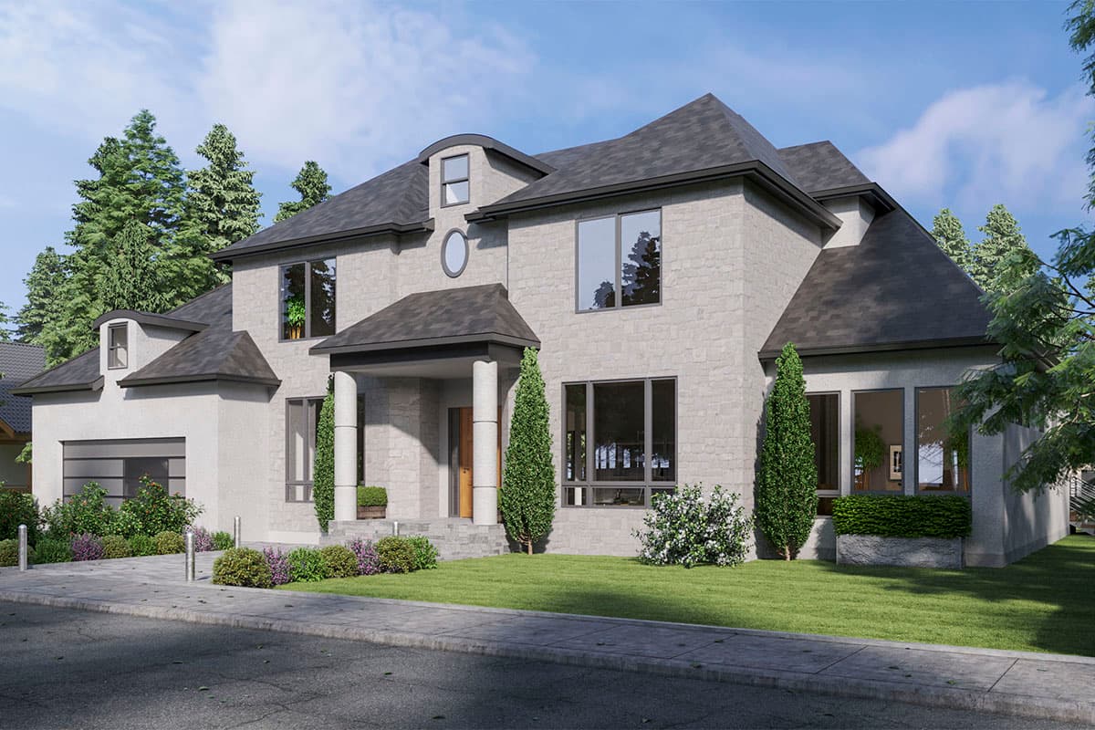 Plan 666187RAF: 2-Story European Home Plan with Sun Room - Image #4 - European, French Country, Transitional