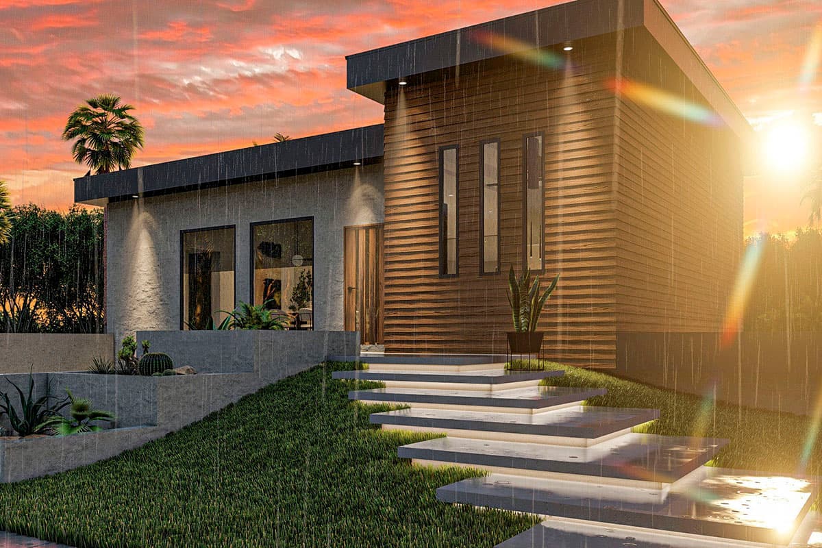 Plan 623196DJ: Modern Garage Apartment with Car Showroom - Image #7 - Carriage, Mid Century Modern, Modern
