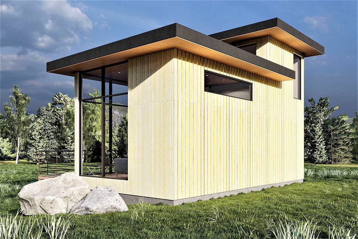 Plan 490106NAH: 436 Square Foot Modern ADU - Image #4 - Contemporary, Mid Century Modern, Modern, Northwest