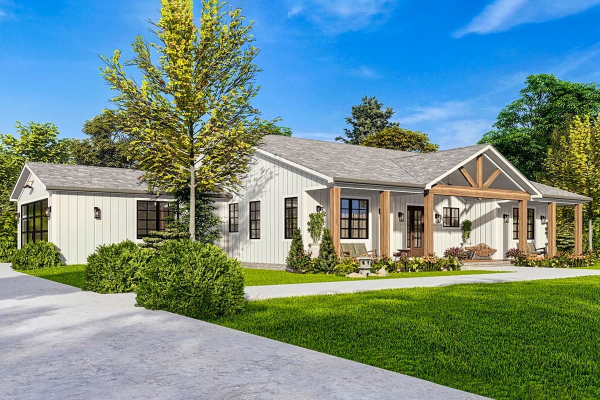 Plan 25800GE: Rustic One-Story Country Craftsman Home Plan Under 2300 Square Feet with 2-Car Garage - Image #6 - Country, Craftsman, Ranch, Rustic