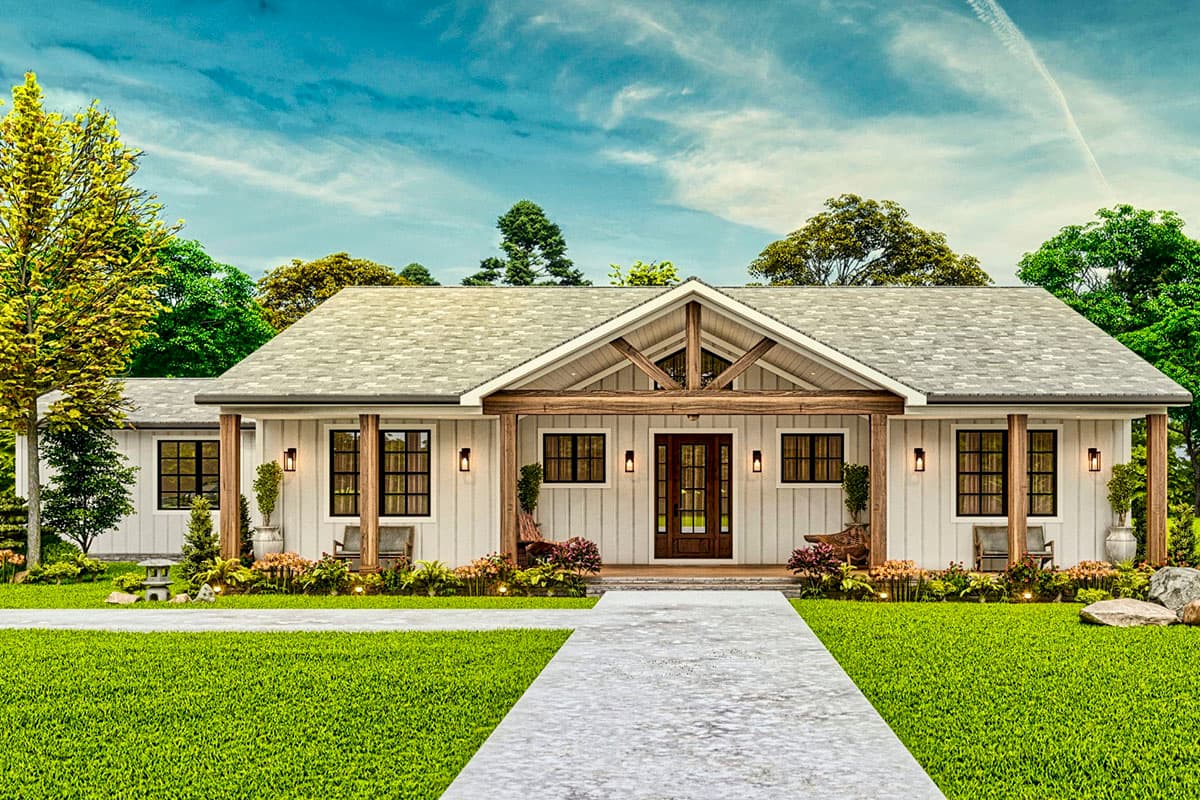 Plan 25800GE: Rustic One-Story Country Craftsman Home Plan Under 2300 Square Feet with 2-Car Garage - Image #7 - Country, Craftsman, Ranch, Rustic