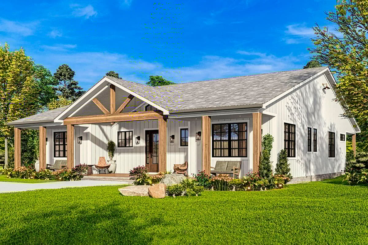 Plan 25800GE: Rustic One-Story Country Craftsman Home Plan Under 2300 Square Feet with 2-Car Garage - Image #8 - Country, Craftsman, Ranch, Rustic