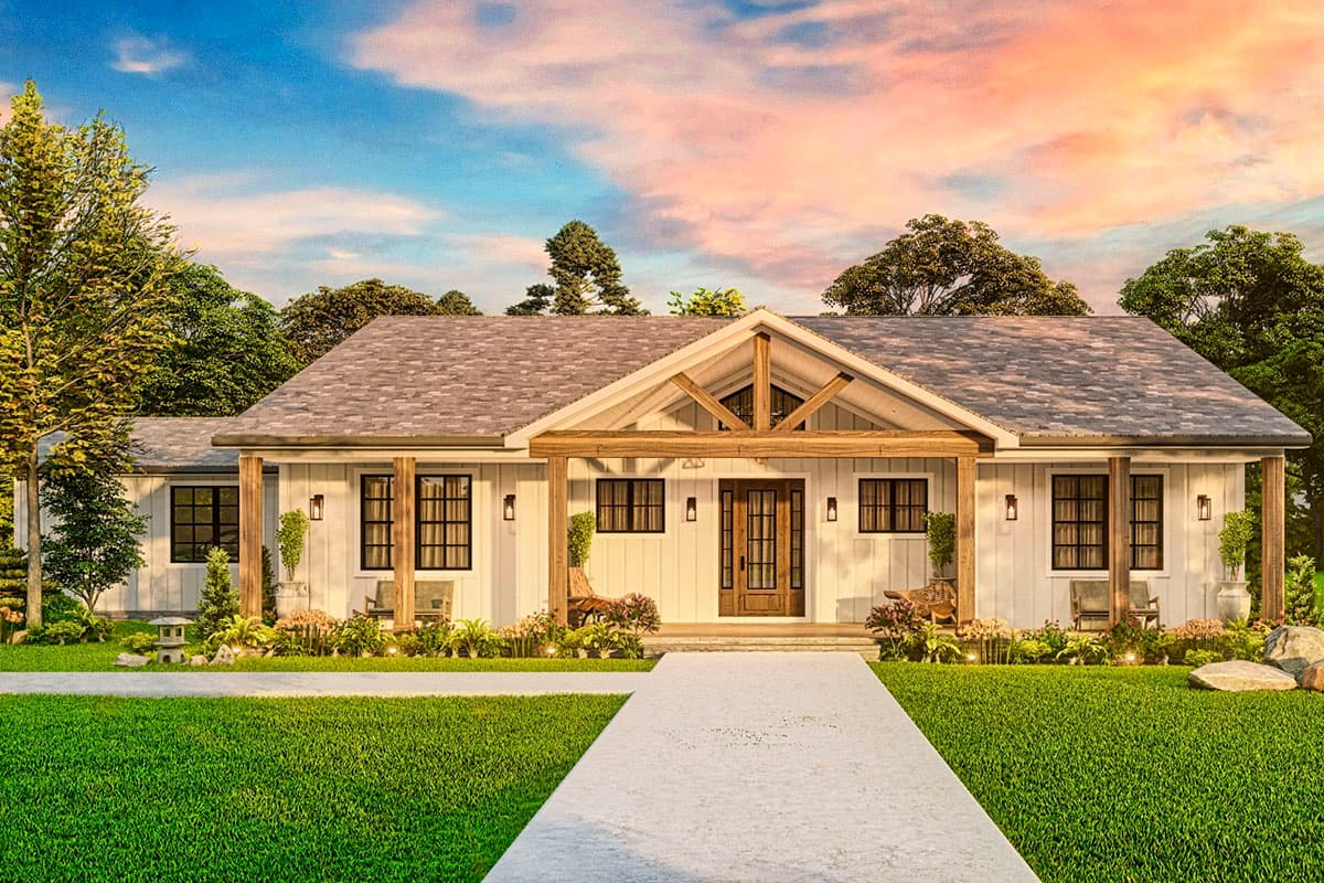 Plan 25800GE: Rustic One-Story Country Craftsman Home Plan Under 2300 Square Feet with 2-Car Garage - Image #9 - Country, Craftsman, Ranch, Rustic