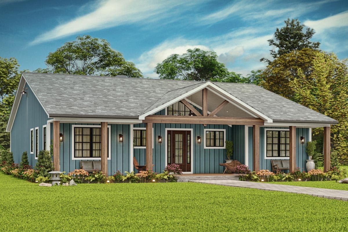 Plan 25801GE: Rustic One-Story Country Craftsman House Plan Under 2300 Square Feet - Image #9 - Craftsman, Ranch, Rustic