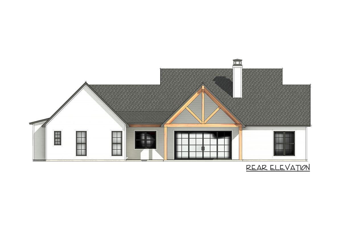 Plan 818041JSS: 3 Bed 2000 Square Foot Modern Farmhouse with Vaulted Family Room and Rear Porch - Image #4 - Craftsman, Farmhouse, Modern Farmhouse, New American, Southern
