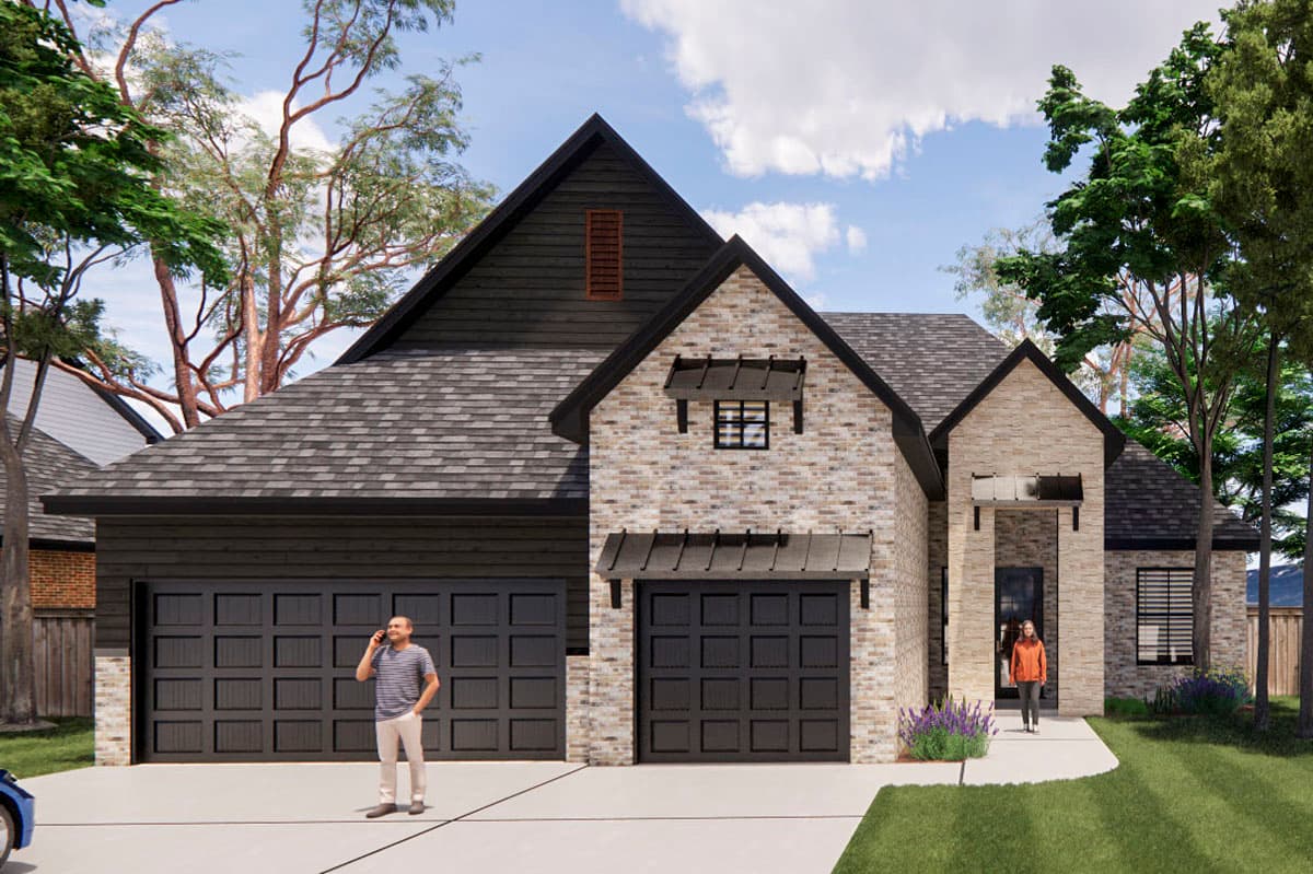 Plan 421500CHD: 1800 Square Foot Transitional European-style House Plan with 3 Beds and 2 Baths - Image #6 - European, Transitional, Tudor