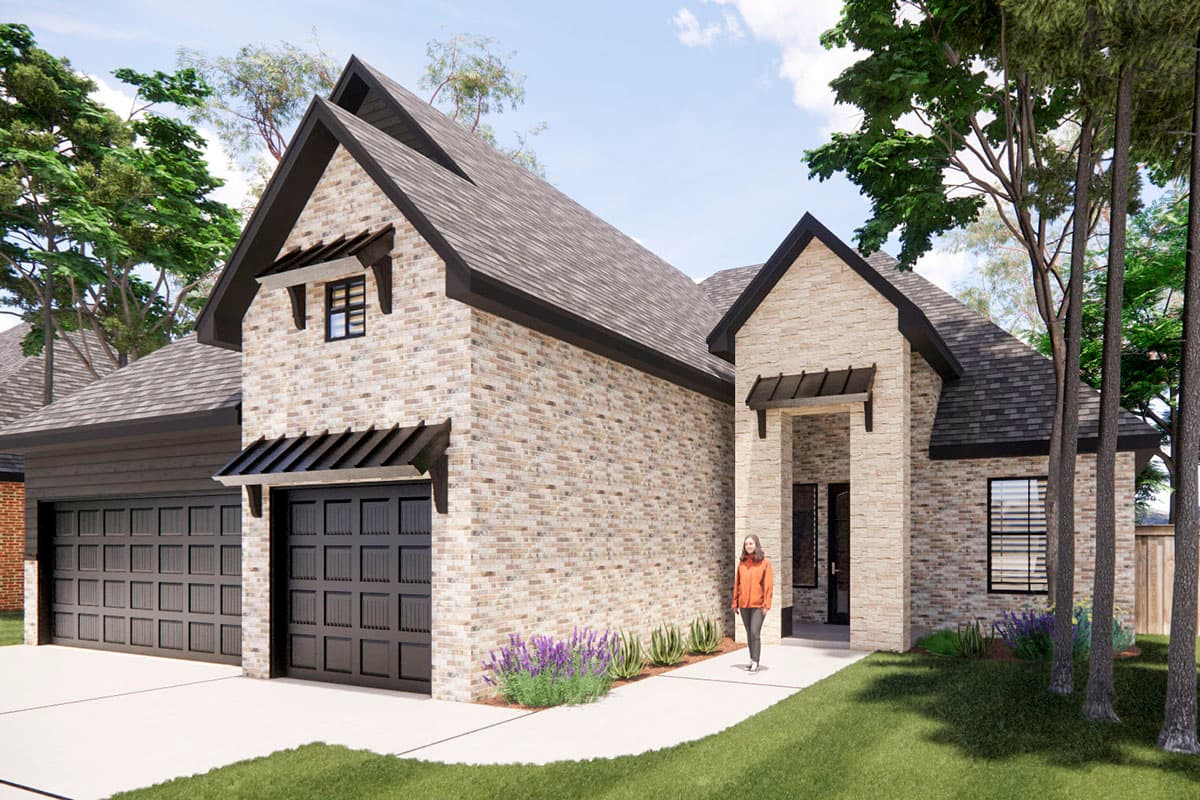 Plan 421500CHD: 1800 Square Foot Transitional European-style House Plan with 3 Beds and 2 Baths - Image #7 - European, Transitional, Tudor