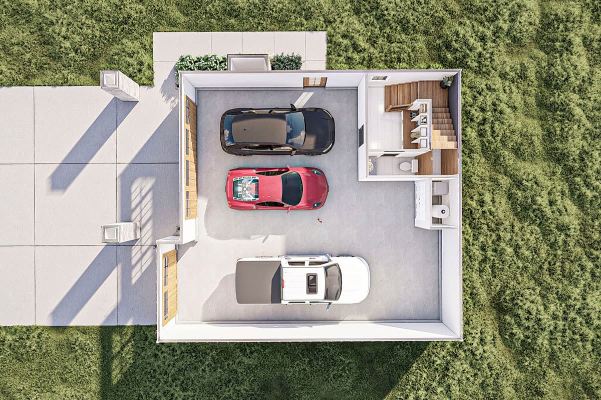 Plan 623198DJ: 3-Car 2-Bed Garage Apartment Plan with Mixed Material Exterior - Image #15 - Carriage, Craftsman, New American, Rustic