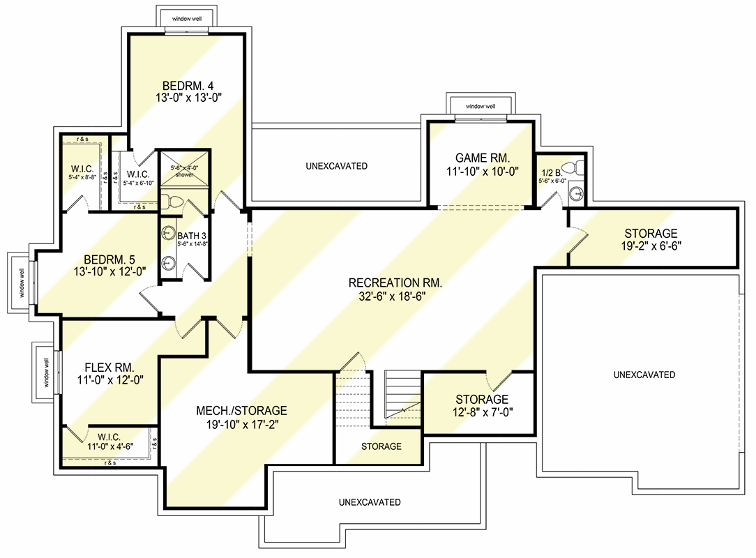 Plan 493003GNT: 3-Bed New American House Plan with and Lower Level Expansion - 2527 Sq Ft - Floor Plan - Optional Lower Level - Country, Farmhouse, New American, Ranch, Traditional