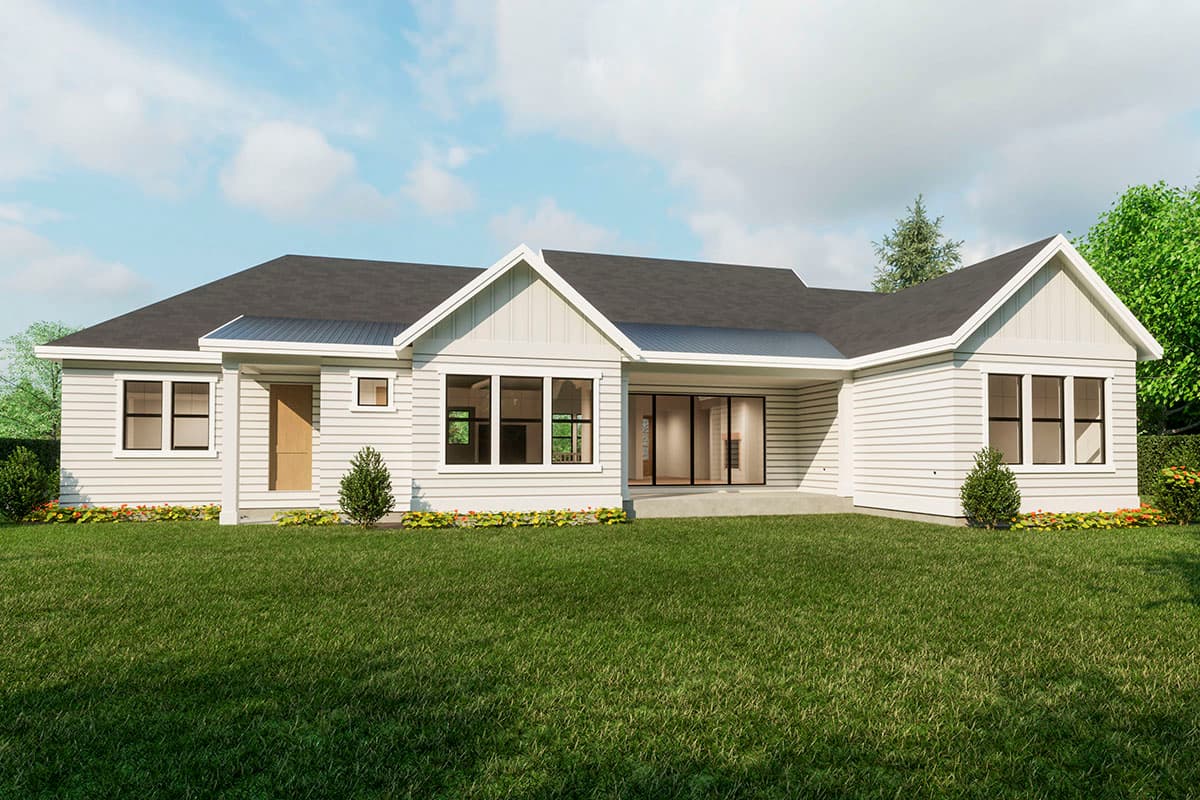 Plan 493003GNT: 3-Bed New American House Plan with and Lower Level Expansion - 2527 Sq Ft - Image #4 - Country, Farmhouse, New American, Ranch, Traditional