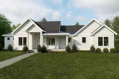 3-Bed New American House Plan with and Lower Level Expansion - 2527 Sq Ft