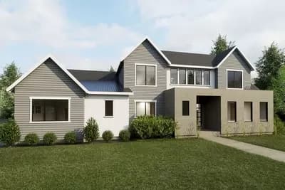 Transitional Farmhouse Plan with 4 Beds Under 3100 Square Feet