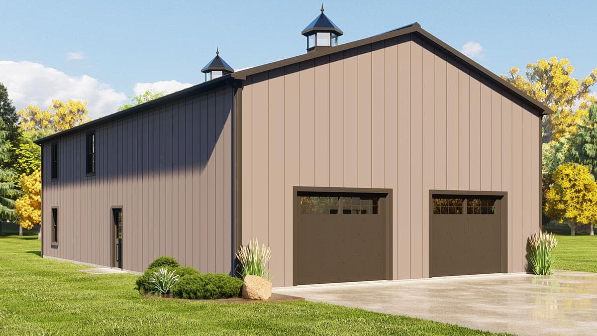 Plan 135222GRA: 3-Bed Barndominium with Main Level Master and 1126 Square Foot Garage - Image #4 - Barndominium, Country, Farmhouse, Rustic, Traditional