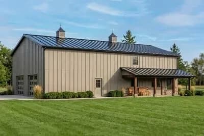 3-Bed Barndominium with Main Level Master and 1126 Square Foot Garage