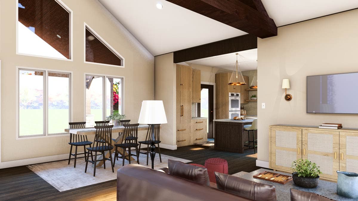 Plan 135223GRA: One-Story Rustic Craftsman House Plan Under 1700 Square Feet with Vaulted Great Room - Image #10 - Barndominium, Country, Craftsman, Mountain, Ranch, Rustic