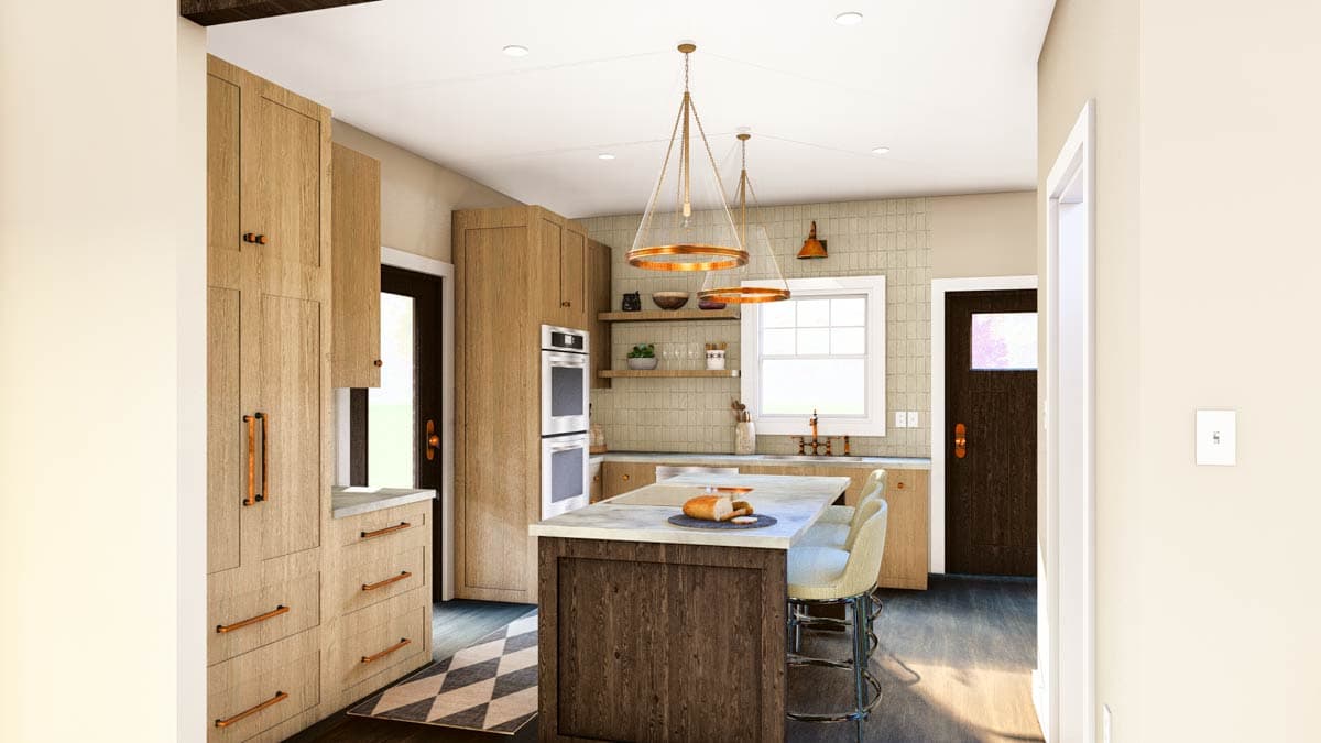 Plan 135223GRA: One-Story Rustic Craftsman House Plan Under 1700 Square Feet with Vaulted Great Room - Image #12 - Barndominium, Country, Craftsman, Mountain, Ranch, Rustic