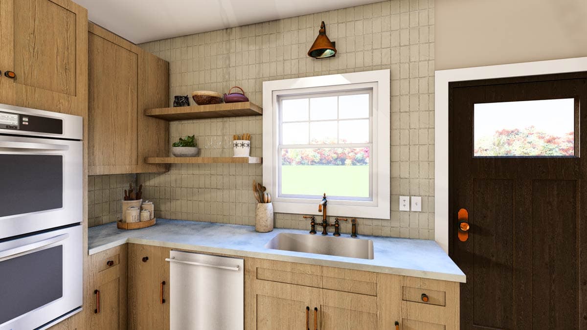 Plan 135223GRA: One-Story Rustic Craftsman House Plan Under 1700 Square Feet with Vaulted Great Room - Image #13 - Barndominium, Country, Craftsman, Mountain, Ranch, Rustic